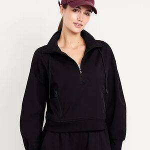 NWOT OLD NAVY Women's Dynamic Fleece Half-Zip Sweatshirt (Size S • Black)